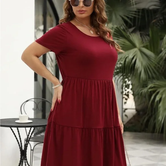 NWT Nemidor Women's Short Sleeve Plus Size Plain T-Shirt dress SZ 18 - Picture 4 of 10